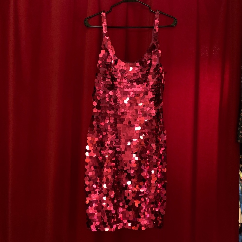 Vintage Pink Sequined Party Dress!!